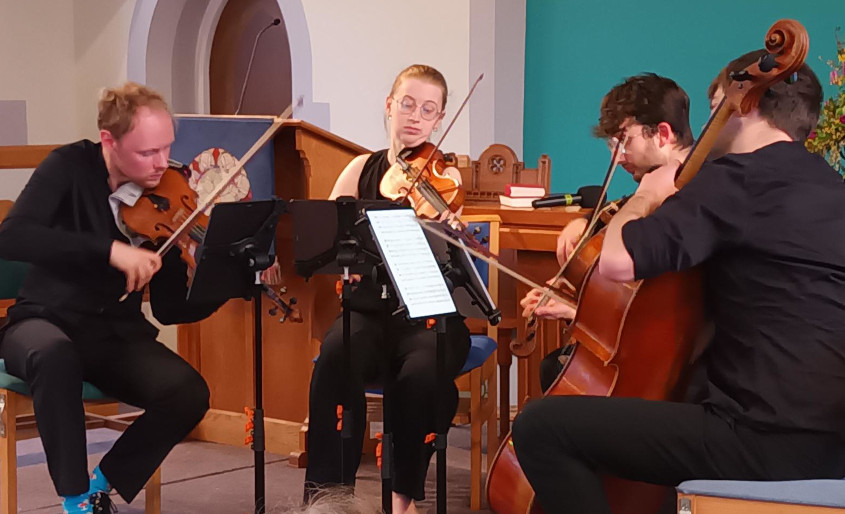 The Fibonacci Quartet playing at the Methodist Church
